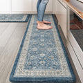 KIMODE Anti Fatigue Kitchen Mats 17"x47"+17"x29", Farmhouse Kitchen Rugs Sets of 2, Cushioned Non Skid Kitchen Mats for Floor, Comfort Kitchen Floor Mats for Sink Laundry Desk Black