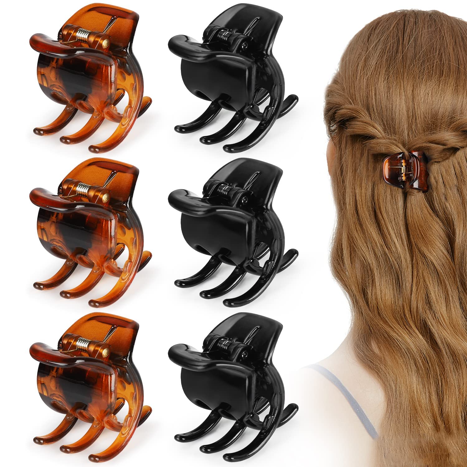 6 Pieces Morhom Jaw Clips, 1.3 Inch Hair Claw Clips for Thick or Medium Hair
