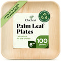 Chic Leaf Palm Leaf Plates - 4 in, 50 Pack, Compostable | Heavy-duty bamboo-style small plates - Use for appetizers & desserts at weddings, parties & picnics