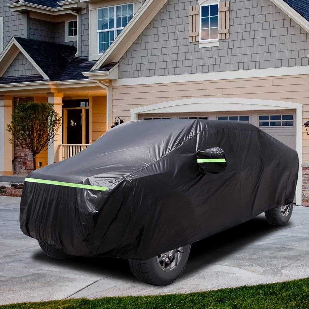 Waterproof Car Cover Replace for 1993-2010 Jeep Grand Cherokee, 6 Layers All Weather Car Cover with Zipper Door & Windproof Bands for Snow Rain Dust Protection