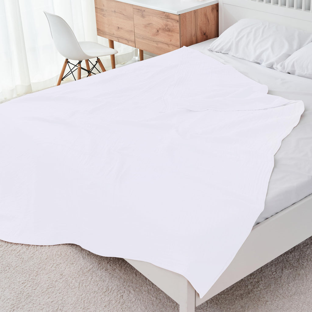 Cosy Family 4 Layer Muslin Bed Blanket - Breathable and Lightweight Gauze Boho Blanket for Spring, Soft 100% Cotton Muslin Blanket, Brown, 55x80 Inches