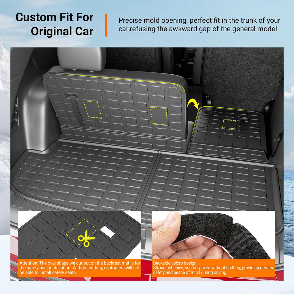powoq Floor Mat Compatible with 18-24 Chevy Traverse Cargo Mat Replacement for 2018-2024 Chevy Traverse Accessories(Trunk+Backrest+7Seats Floor Mat)