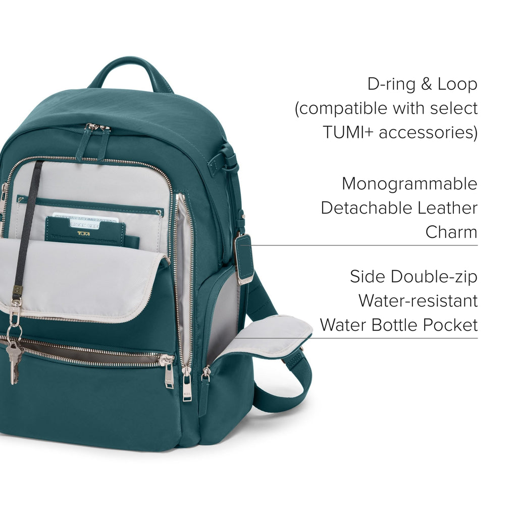 TUMI - Voyageur Celina Backpack - Women's Work and Travel Bag - 16.0" X 10.6" X 6.5" - Holds Up to 16" Laptop - Black & Gold Hardware