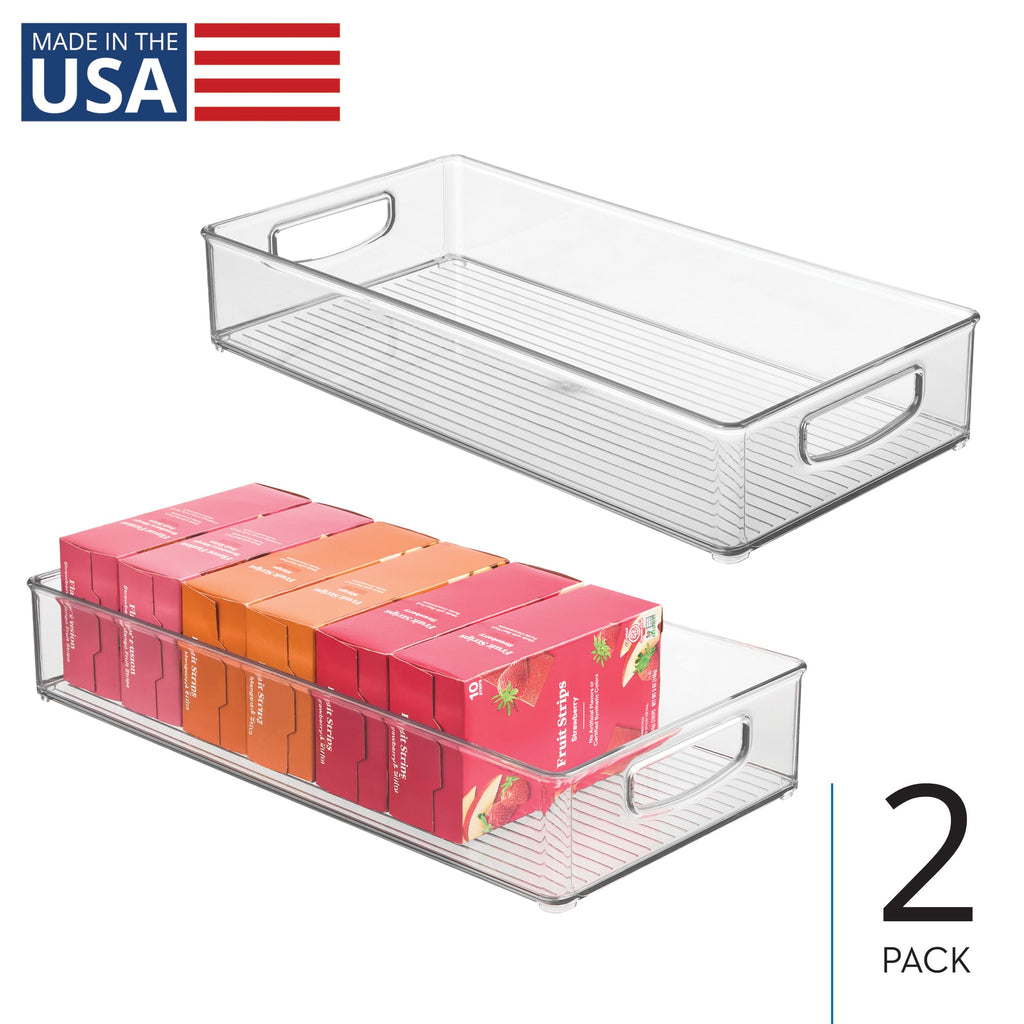 iDesign Slim Extra Long Clear Storage Bin | Narrow, Stackable, Kitchen or Pantry Organizer