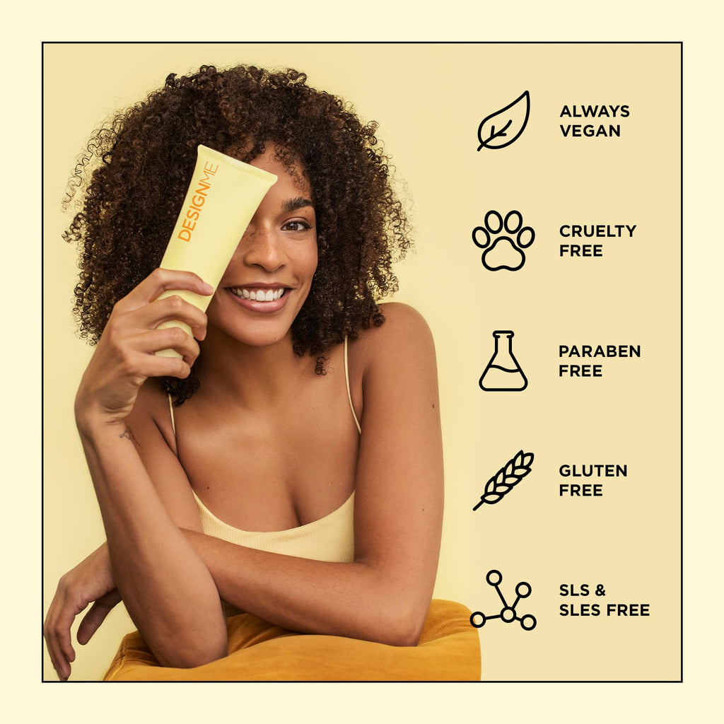 Design.Me BOUNCE.ME Curl Balm and Cream for Curly Hair with Nourishing Argan Oil | Wave, Coil, and Curl Defining Cream | Sulfate Free and Paraben Free (8.5 Fl Oz)