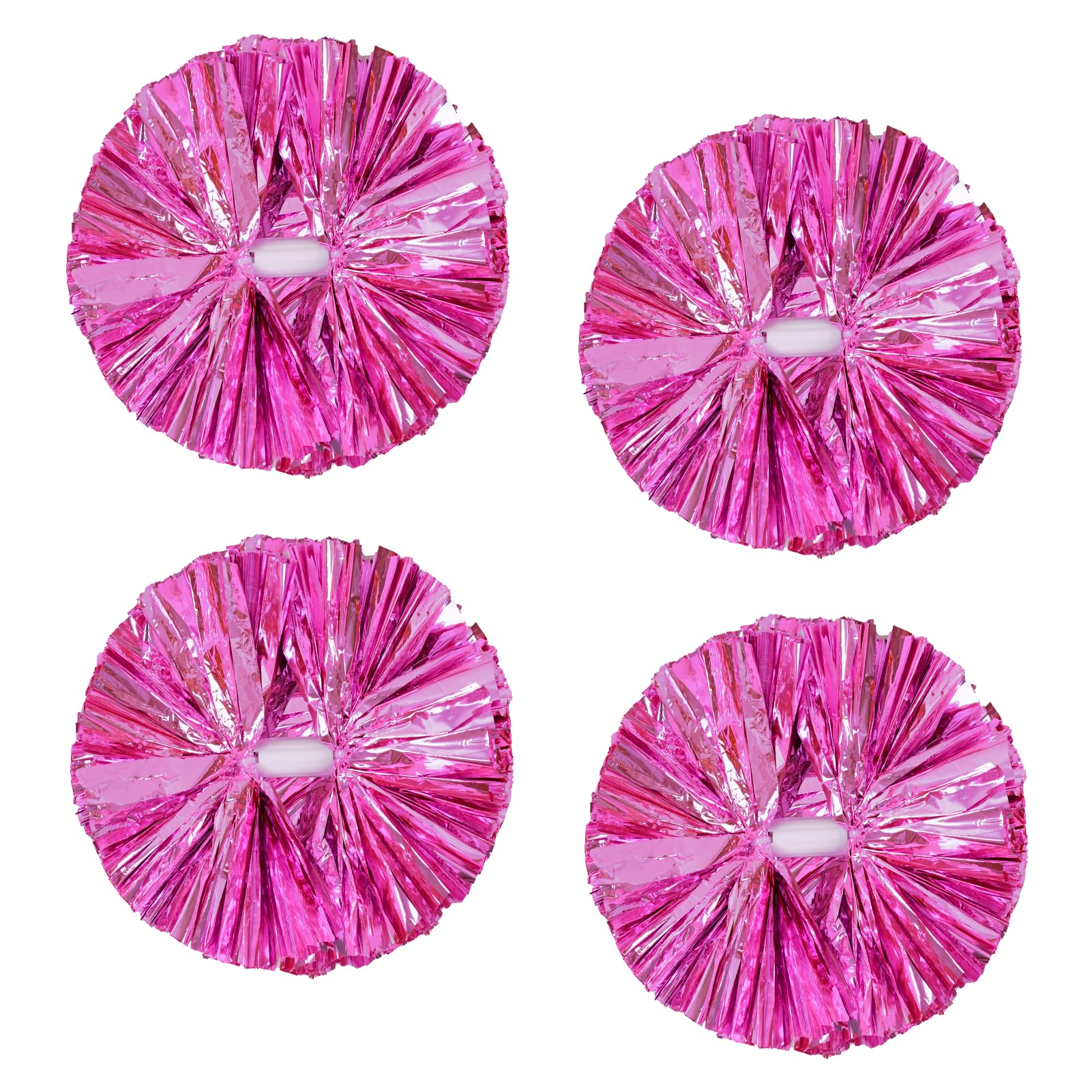 4Pcs Metallic Cheerleading Pom Poms, Creatiee 2 Pair Cheerleader Cheering Squad Pompoms for School Sports Dance Games Team Spirit Cheer