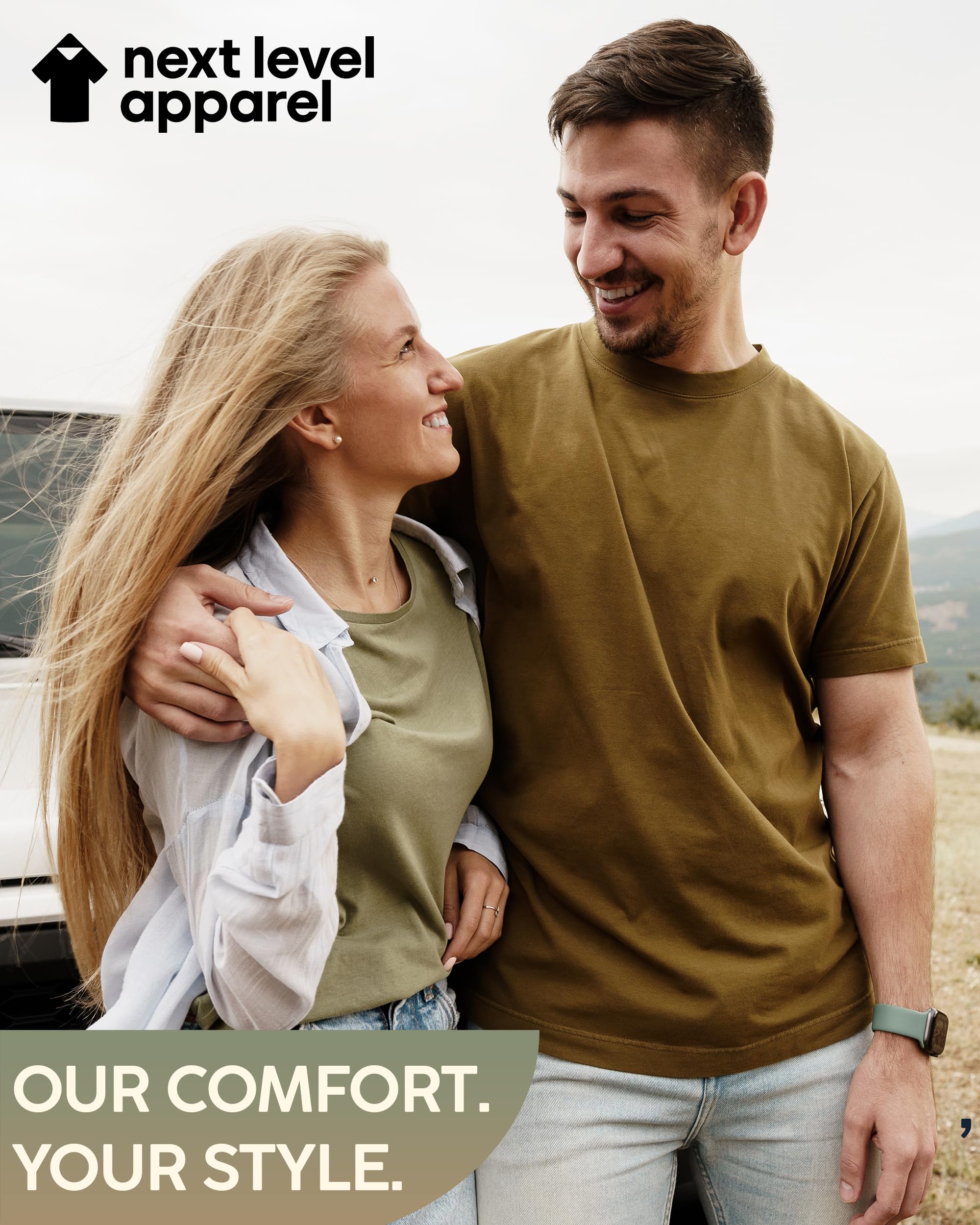 Next Level Apparel 6210 Men's T-Shirts, Pack of Unisex CVC Cotton Blend Bulk Undershirt – Custom Color Set Remera para Hombre
