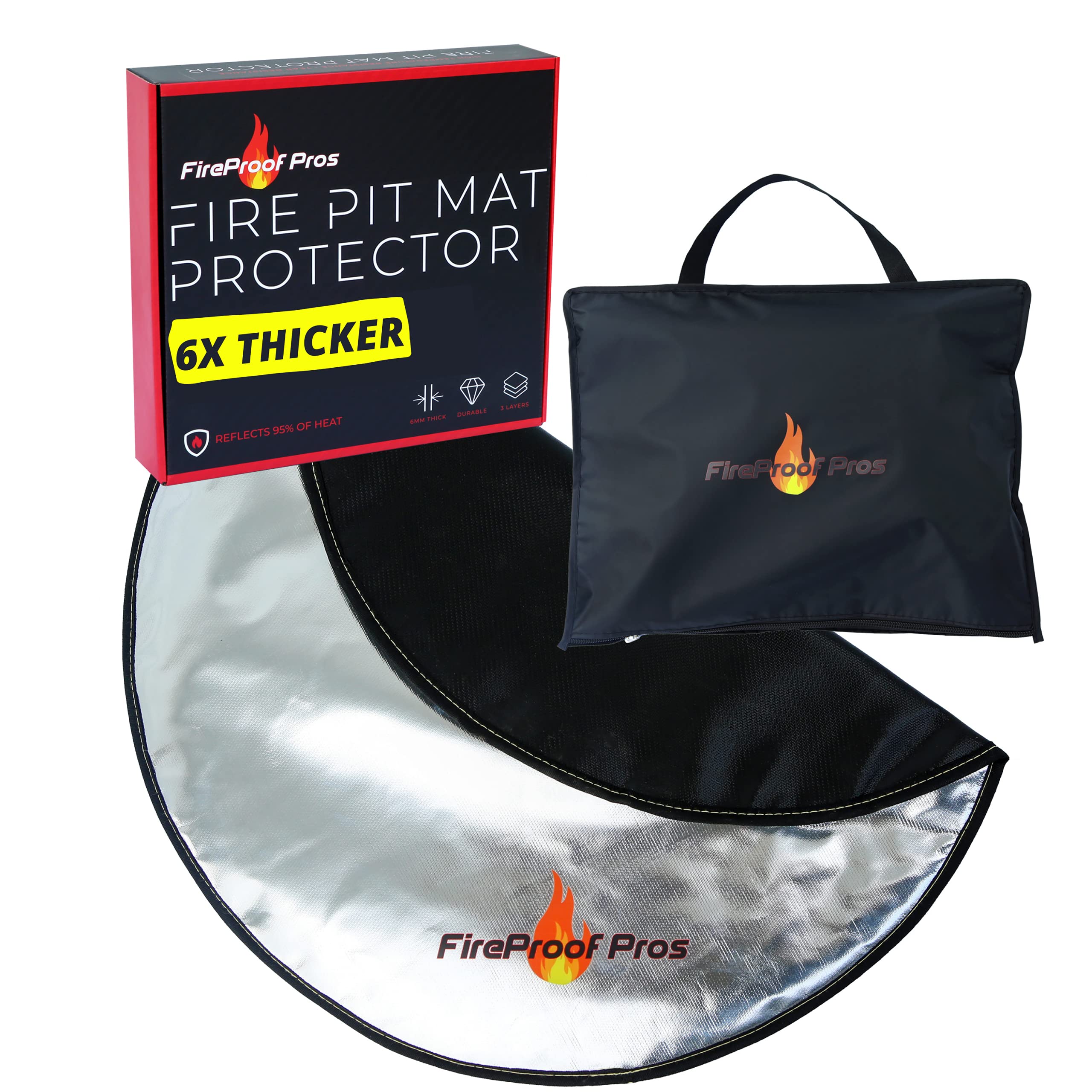 Fire Pit Mats for Under fire Pit 24" Round Non Combustable Heat Deflector Fire Resistant Fireproof Mat/Fireplace Mat. Pad Protector for firepit, Grill