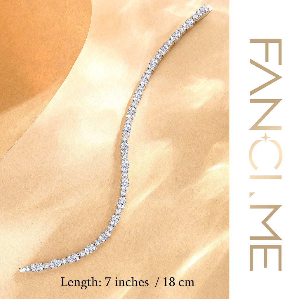 FANCIME Birthstone Bracelets Sterling Silver Tennis Bracelets Charm Fine Jewelry Birthday Gifts for Women 7"