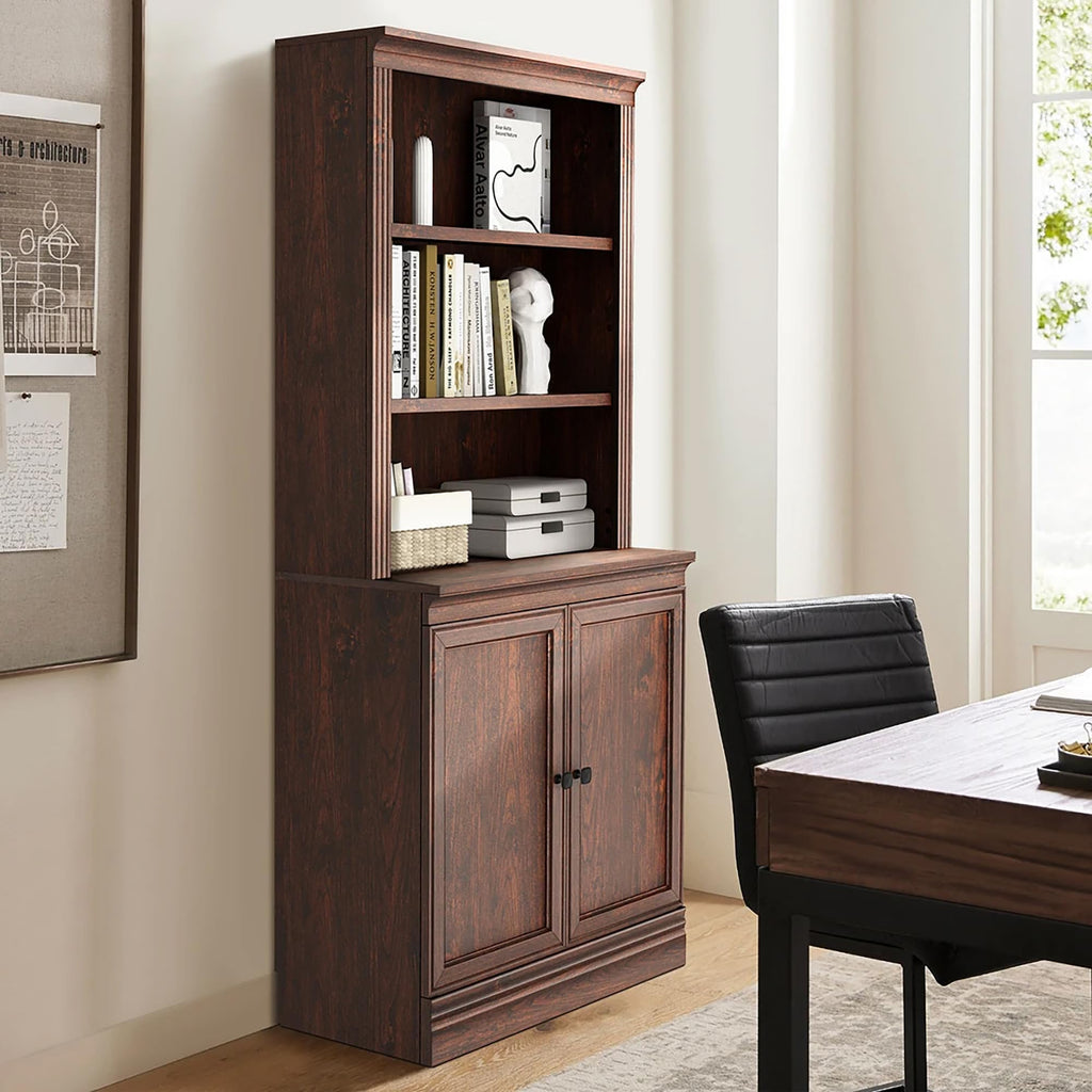 JAHRSTIM Halston Bookshelf, 5-Tier Tall Deep Storage Shelf, Adjustable Open Shelving Unit Closet Organizer and Storage for Living Room Home Office Bedroom, Modular Deep Bookcase Bookshelves