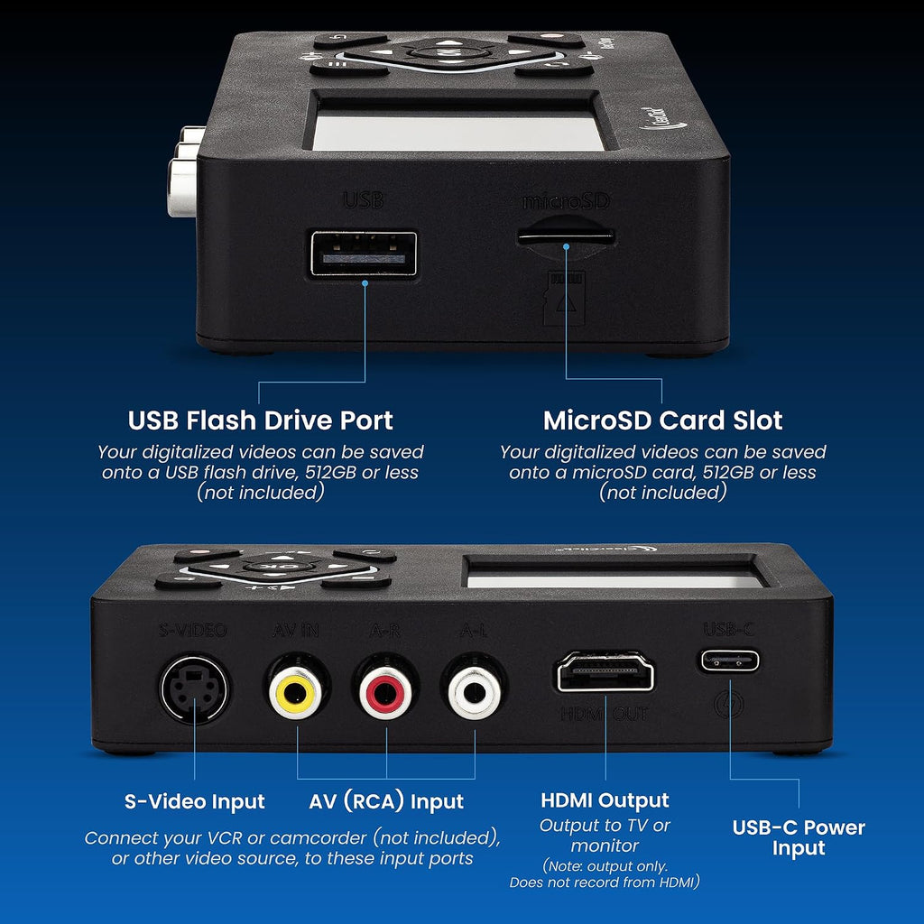 ClearClick Video to Digital Converter 2.0 (Second Generation) Mini Edition - Record Video from VCR's, VHS Tapes, AV, RCA, Hi8, Camcorder, DVD, Gaming Systems [Requires Working VCR/Camcorder & Tapes]