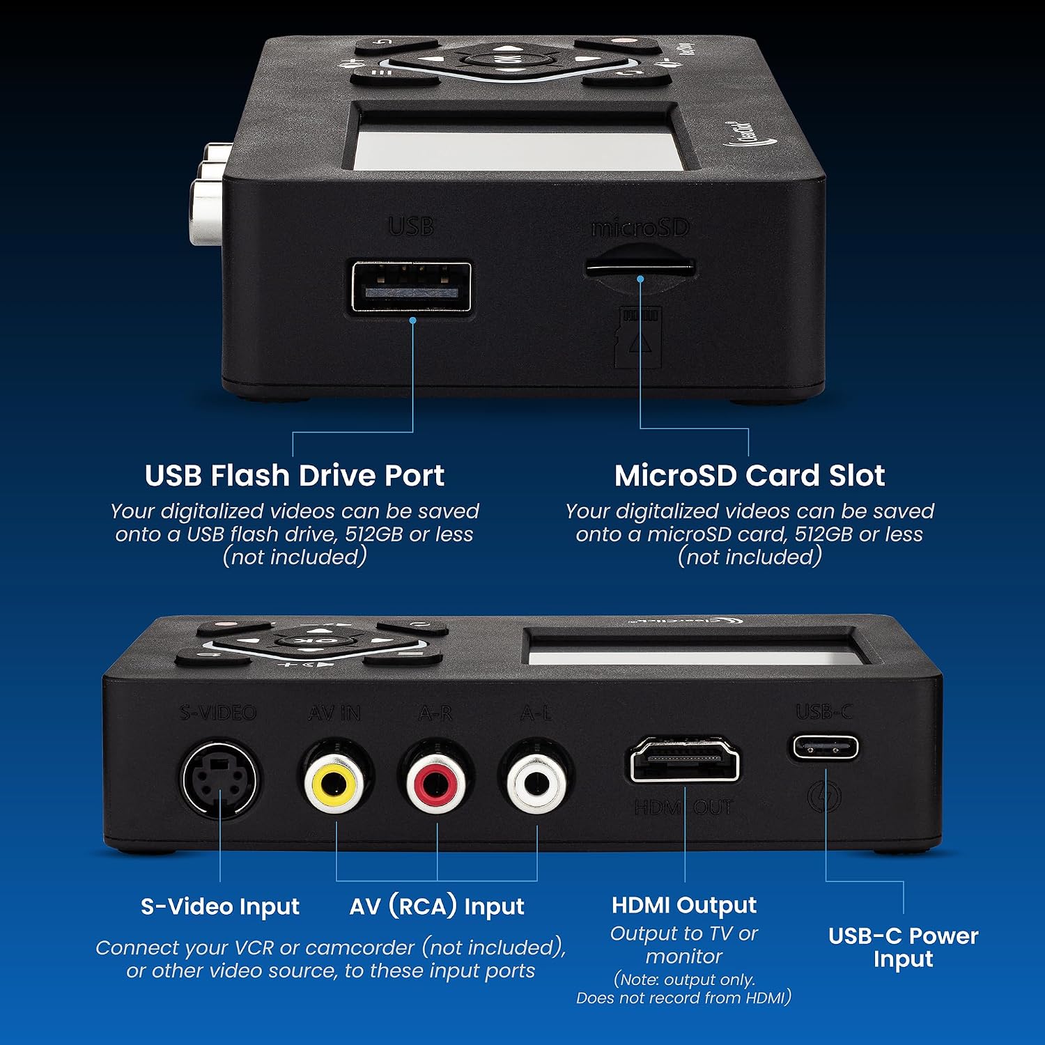 ClearClick Video to Digital Converter 2.0 (Second Generation) Mini Edition - Record Video from VCR's, VHS Tapes, AV, RCA, Hi8, Camcorder, DVD, Gaming Systems [Requires Working VCR/Camcorder & Tapes]