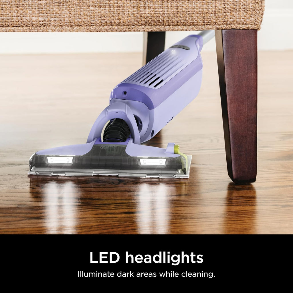 Shark VACMOP Cordless Hard Floor Cleaner, Vacuum and Spray Mop, Powerful Suction, Lightweight, LED Headlights, Includes 4 Disposable Pads, 12oz Multi-surface Cleaning Solution, Lavender, VM252PL