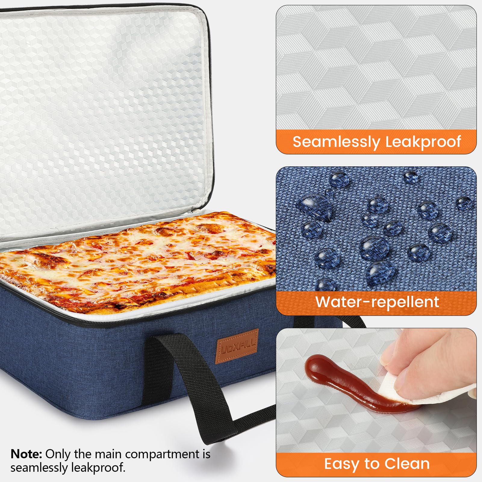 Food Warmer Electric Casserole Carrier - Large Heated Lunch Bag for Car Truck, 12V/24V/110V, Thermos for hot food for Potluck Cookouts Parties Picnic,Lasagna Lugger,Fits 9"x13" Baking Pan (Beige)
