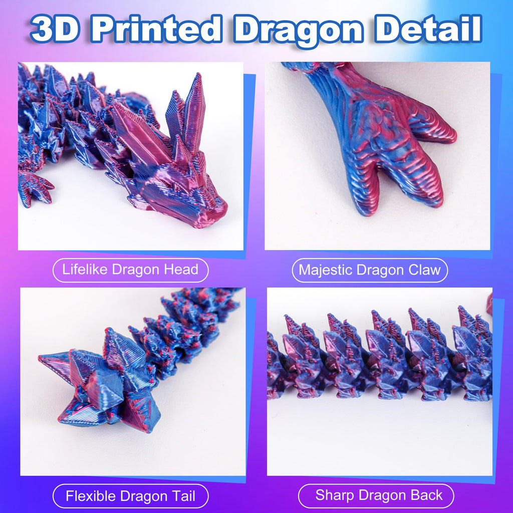 Easter Basket Stuffers 3D Printed Dragon Eggs with Dragon Inside Surprise Mystery Easter Egg Fidget Toy, Articulated Crystal Toys for Kid Easter Egg Hunt Party Favors (1PCS)