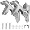 Flag Pole Holder Brackets, BONWIN 1" Flag Pole Mounting Bracket with Hardwares for House Wall Mount, 1" Inner Diameter, Two Positions & Aluminium Alloy, Rust Free Coated (Black - 1 Pack)