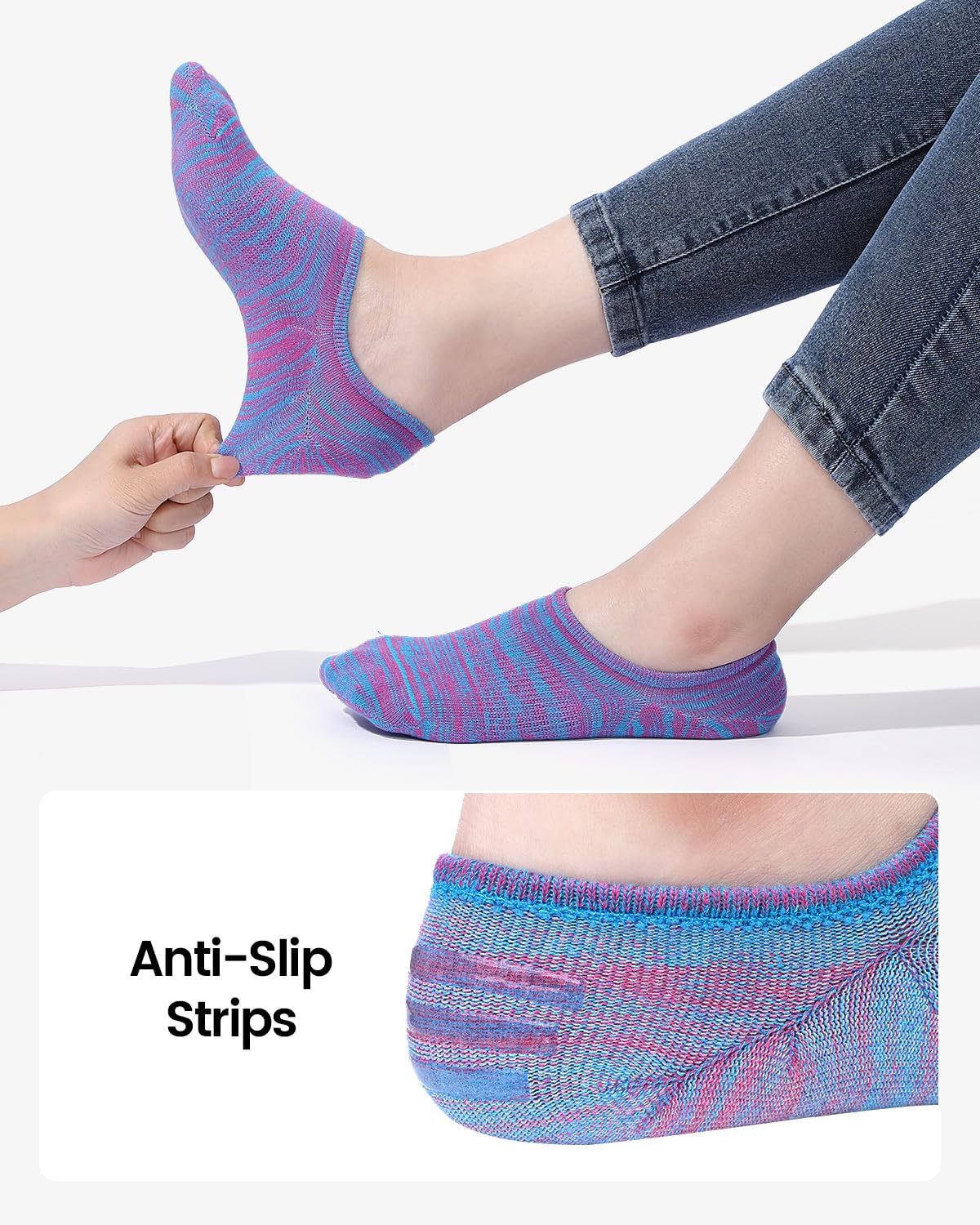 IDEGG No Show Socks Women 10 Pairs Low Cut Anti-Slid Novelty Athletic Casual Invisible Liner Socks