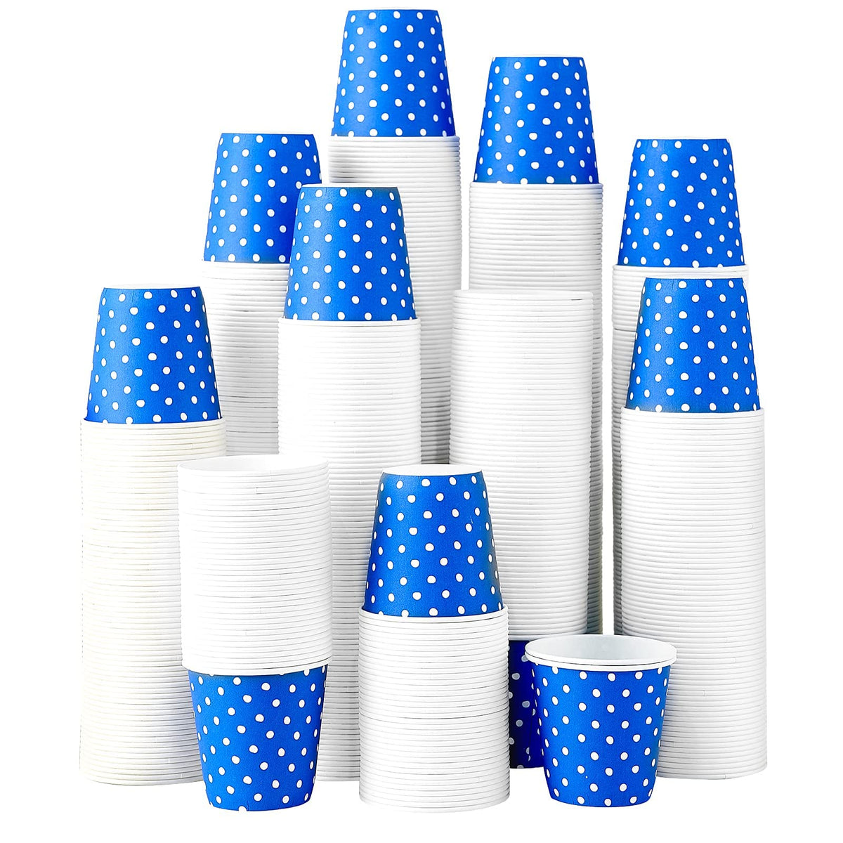 [300 Pack] 3 oz Paper Cups, Blue Mouthwash Cups, Disposable Bathroom Cups, Cold Beverage Drinking Cup for Water Coolers, Party, Home and Office