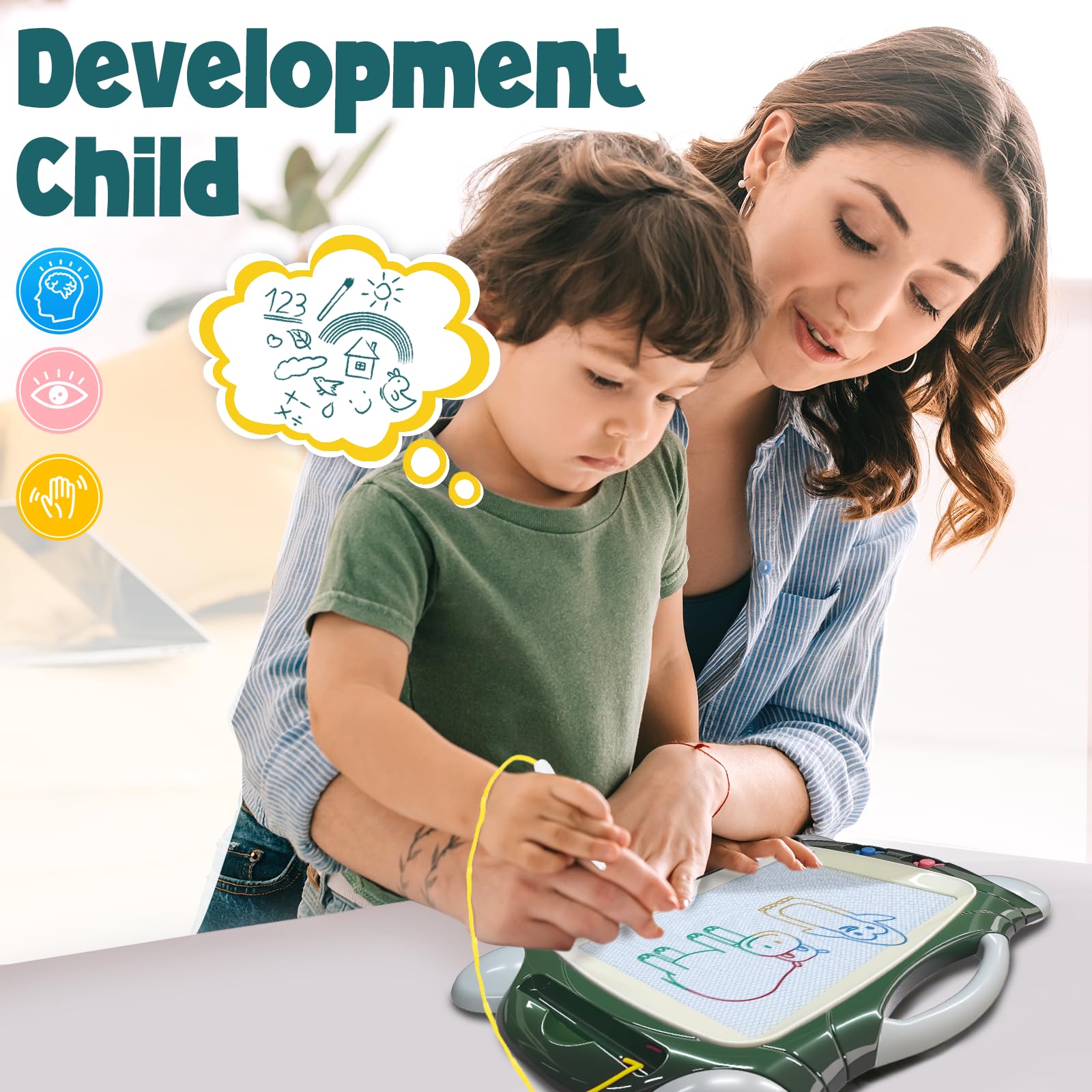 Magnetic Drawing Board, Toddler Toys for Age 1 2 3 Boys Girls, Toddler Drawing Board, Birthday Easter Christmas Halloween Kids Toy Gifts for Boys and Girls