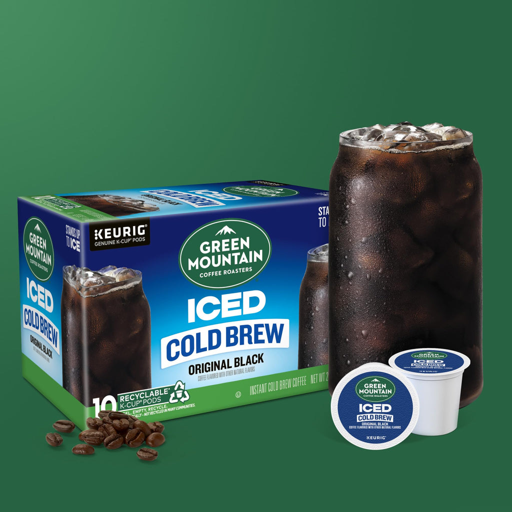 Green Mountain Coffee Roasters Original Black Iced Cold Brew Coffee, Single Serve Keurig K-Cup Pods, 60-Count Box (6 Packs of 10)