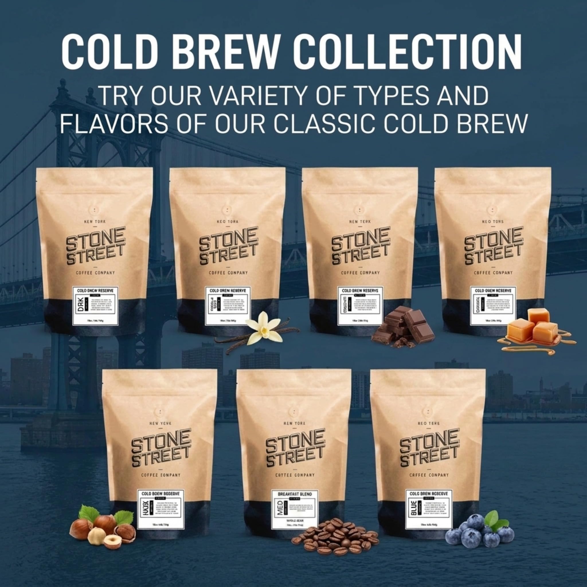 Stone Street Cold Brew Coffee, Low Acid, 100% Arabica, Gourmet Coffee - Breakfast Blend, Medium Roast, Coarse Ground, 2 LB