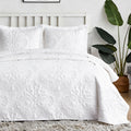 Hansleep Black Quilt Twin Size - Damask Ultrasonic All Season Bedspread Twin, Soft Lightweight Coverlet Bedding Set, 2 Pieces (1 Quilt, 1 Pillow Sham)