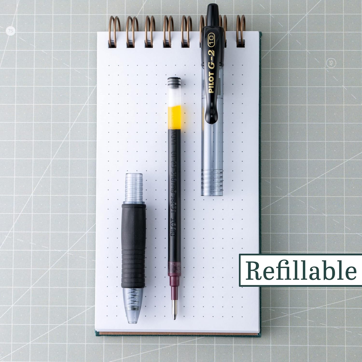 Pilot, G2 Gel Ink Refills, Bold Point 1.0 mm, G2 Pen Refills, Black, Pack of 12