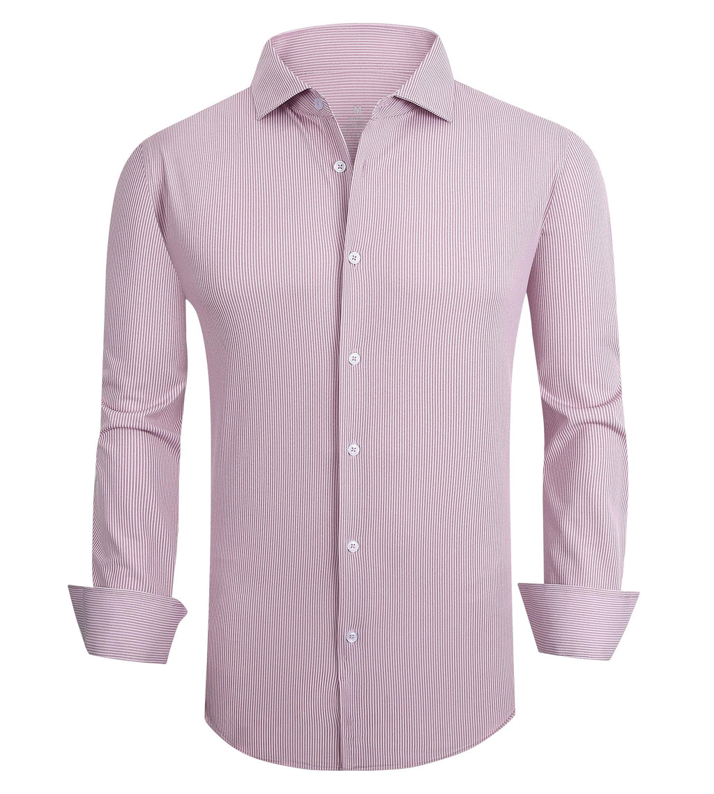 Alex Vando Mens Dress Shirt Wrinkle Free Regular Fit 4-Way Stretch Button Down Shirts