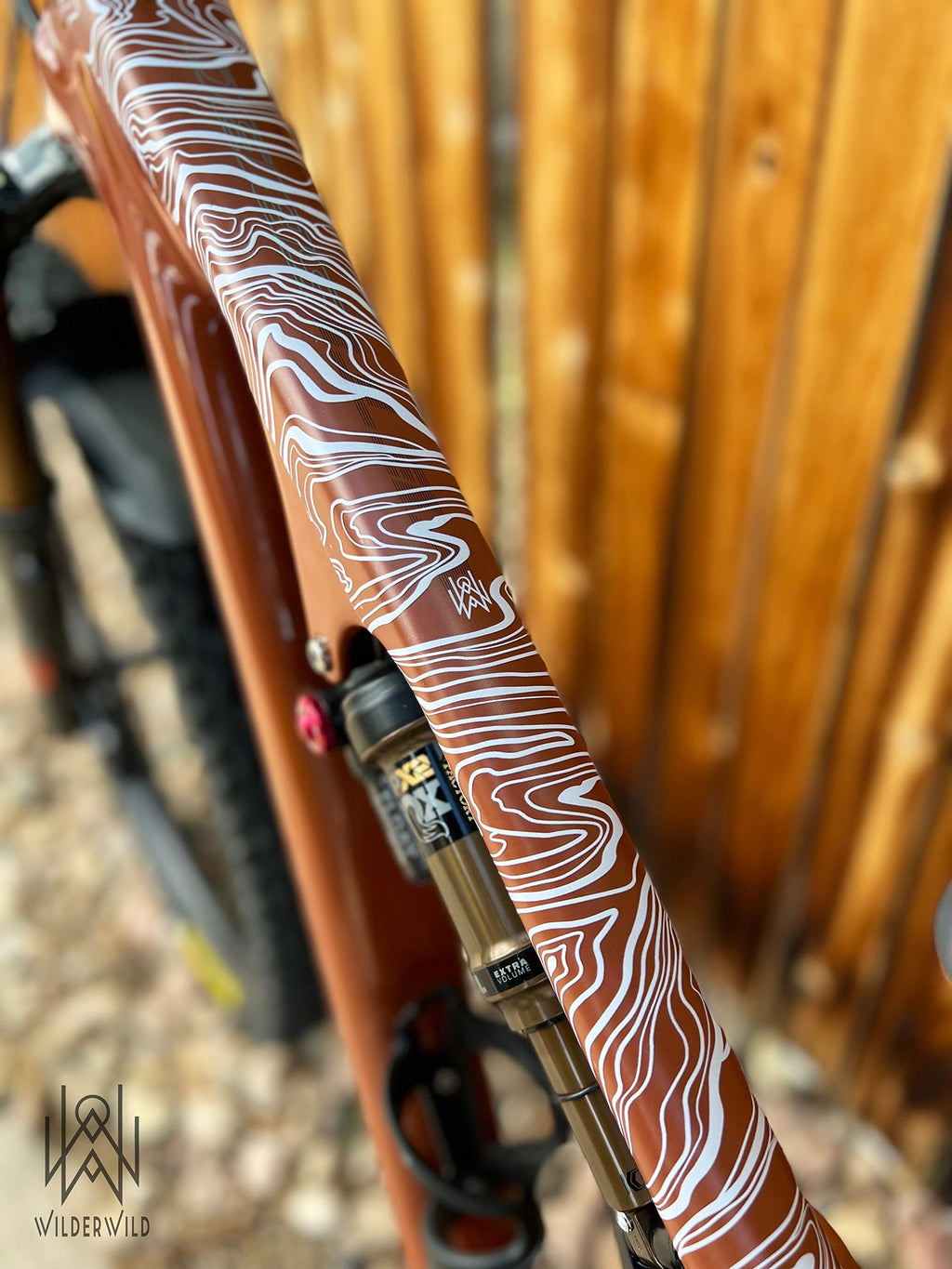 Bike Frame Protection Tape- High Impact Clear Vinyl Wrap Includes Tool (4”x72) Bicycle Frame Protector, Mountain Bike Frame Guard Chainstay Protector (Art Deco)
