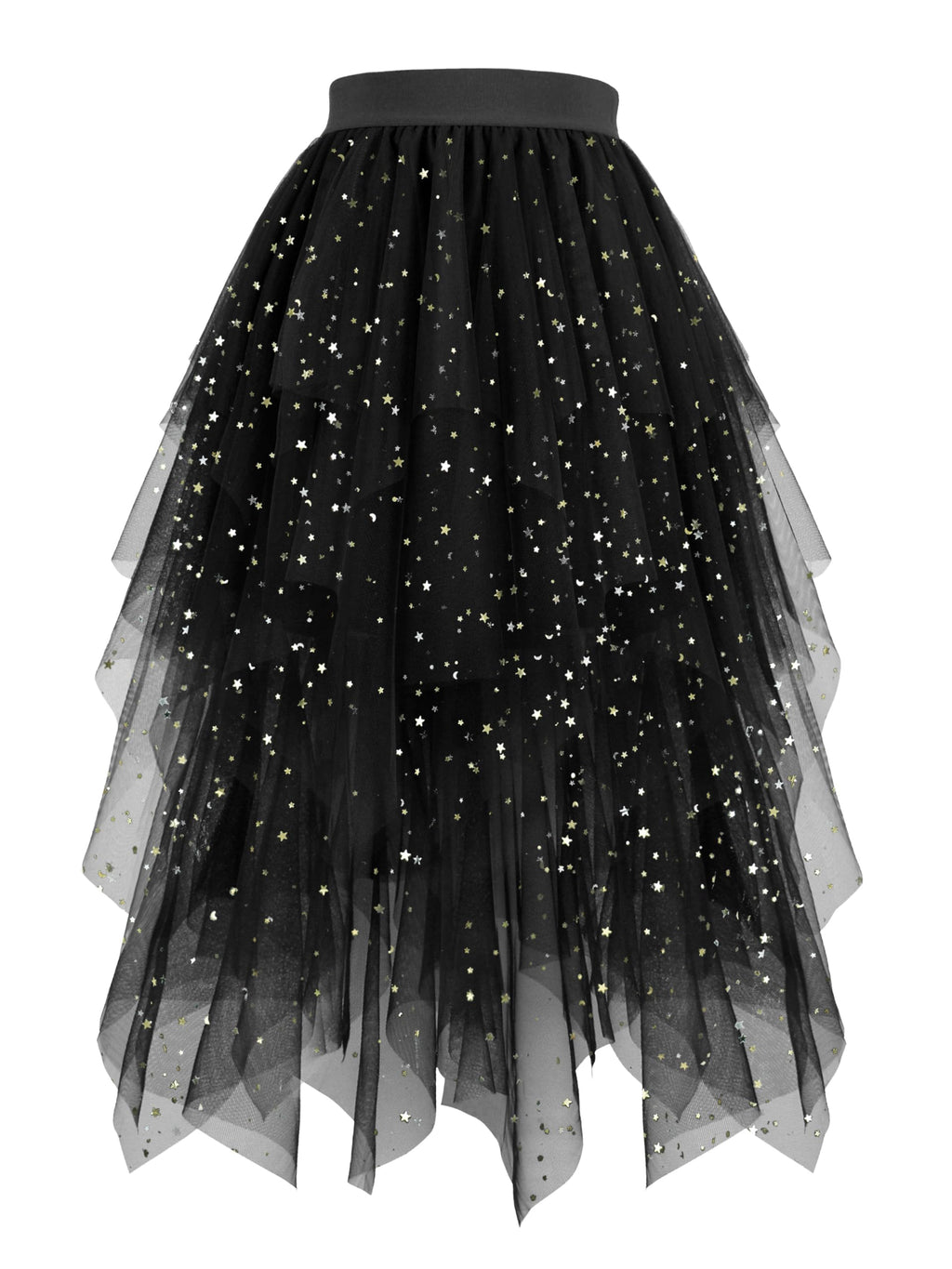 Hanpceirs Women's Tulle Skirts High Low Layered A-line Midi Skirt Irregular Tutu for Women