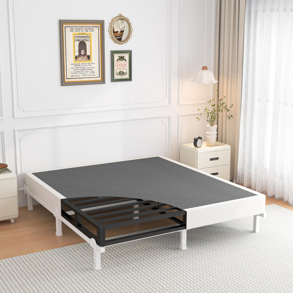ROIL 10 Inch Twin Box Spring, Heavy Duty Metal Box Spring Mattress Foundation with Fabric Cover, 3500lbs Max Weight Capacity, Easy Assembly, Noise Free, Non-Slip