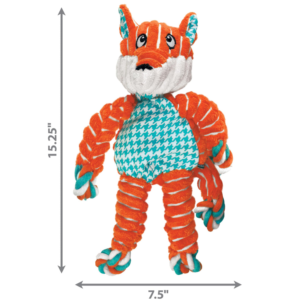 KONG Floppy Knots - Durable No‑Stuffing Squeaky Rope & Plush Dog Toy - for Teething, Playing (Bunny, Small/Medium)