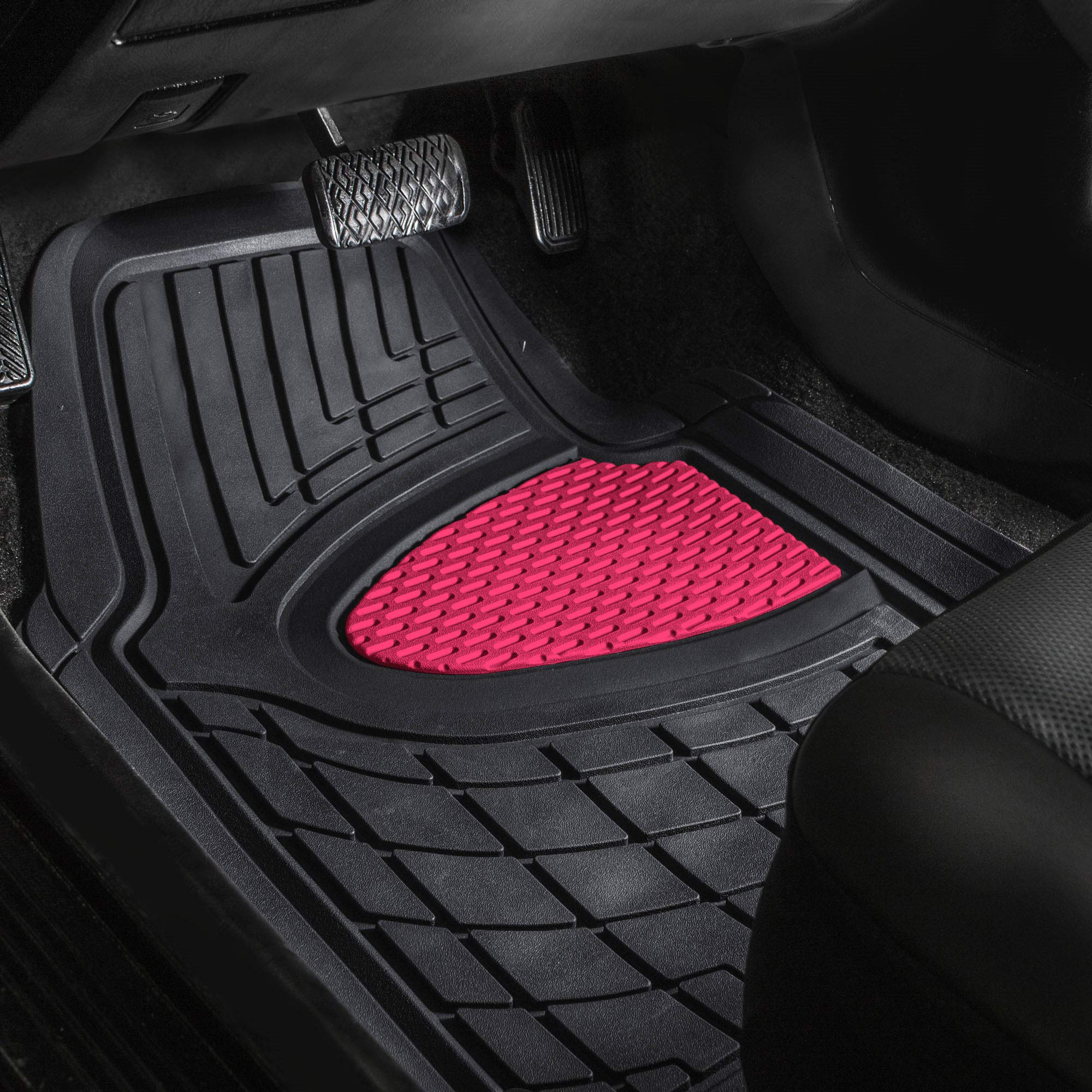 FH Group Automotive Floor Mats - Heavy-Duty Rubber Floor Mats for Cars, Universal Fit Full Set, Climaproof Floor Mats, Trimmable Floor Mats for Most Sedan, SUV, Truck Floor Mats Beige