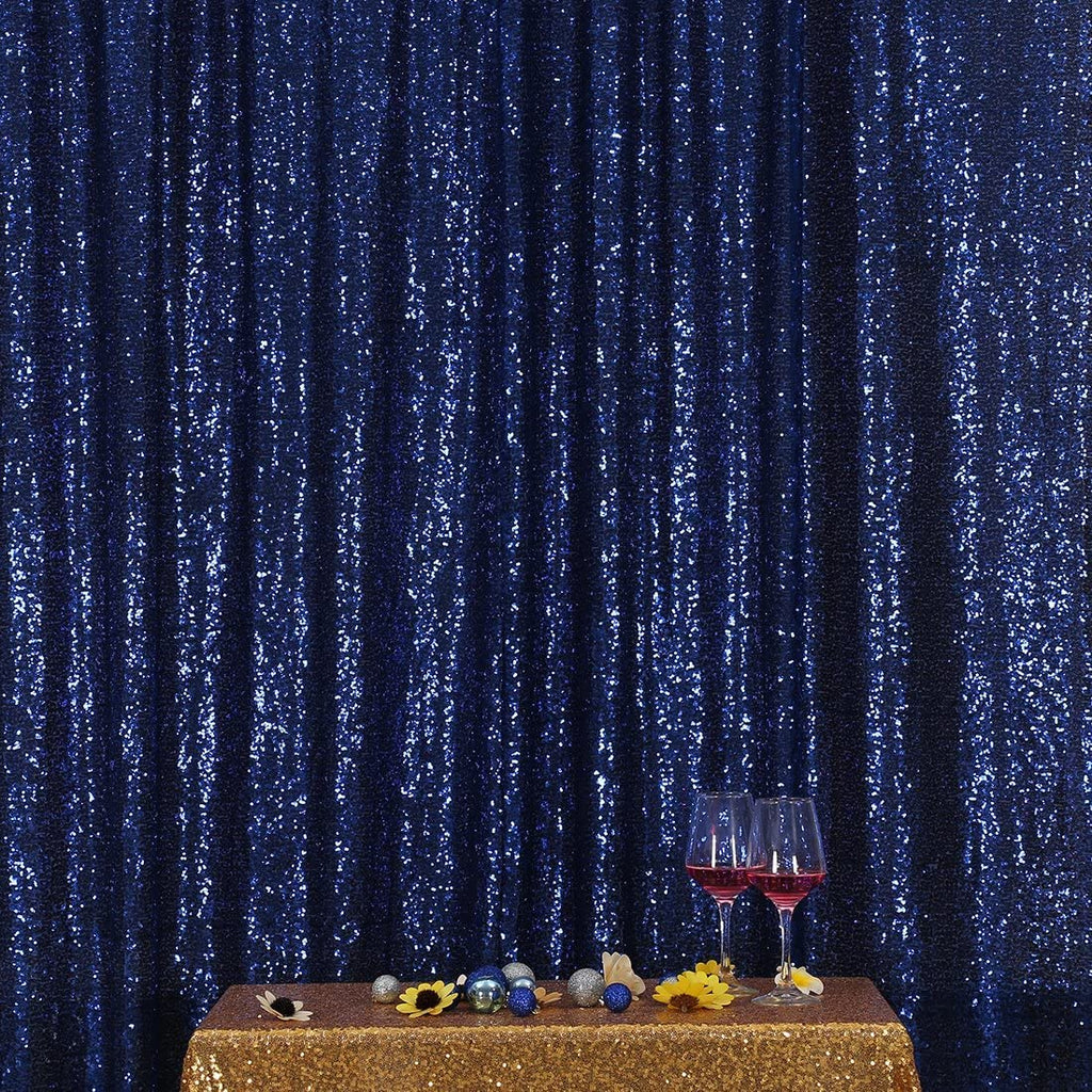 Poise3EHome Baby Blue Sequin Backdrop Curtain, 2 Panels 2Ft x 8Ft Glitter Photography Background for Party Baby Shower Wedding Birthday Christmas Thanksgiving Halloween Decoration