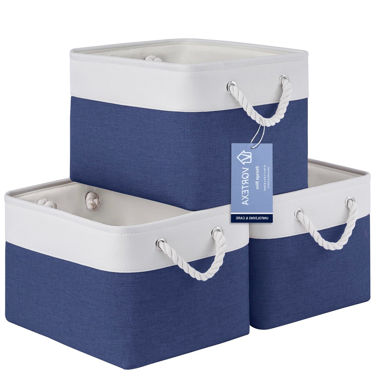 Storage Baskets for Shelves 11.8x7.9x5.2 Inch, Foldable Fabric Storage Bins with Handles, Small Storage Baskets for Organizing Closet, Office, Home Organization (1-Pack, Gray)