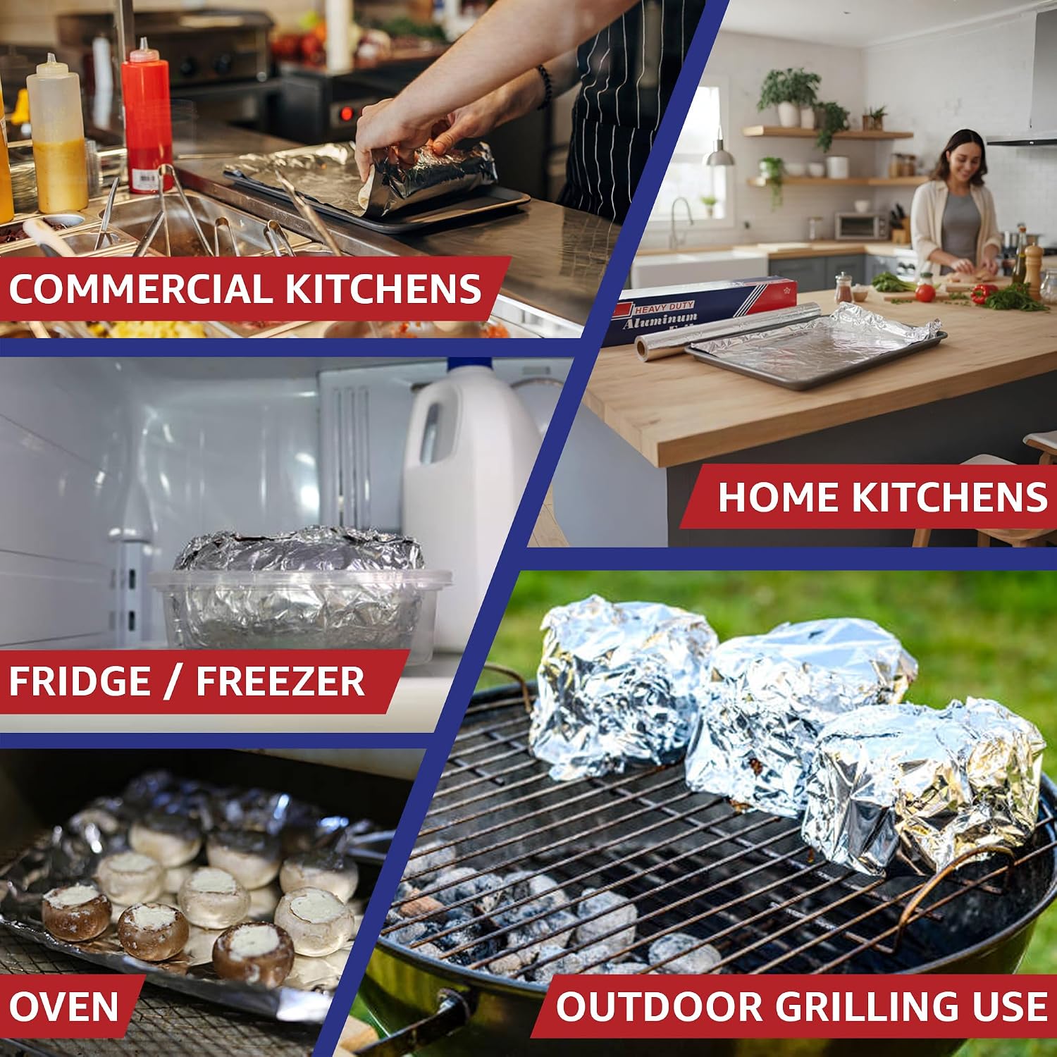 18" x 500' Heavy Duty Commercial Grade Food Safe Aluminum Foil Roll - Durable and Tear Resistant for Cooking, Grilling, and Roasting - Ideal for Restaurants, Catering, and Professional Kitchens