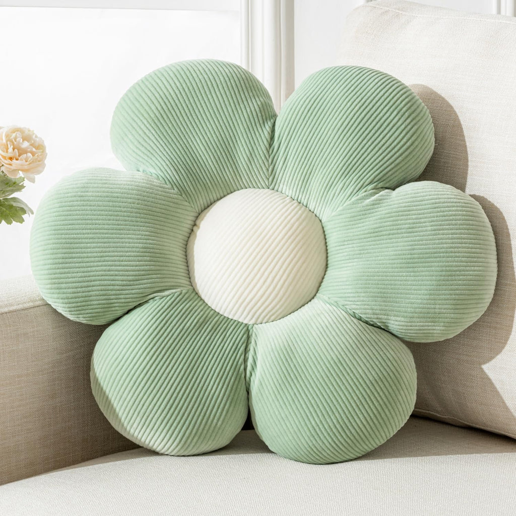 Flower Pillow, Blue Throw Pillows Cute Daisy Decorative Pillow Cushion Seating Home Decorative for Bed, Sofa, Couch