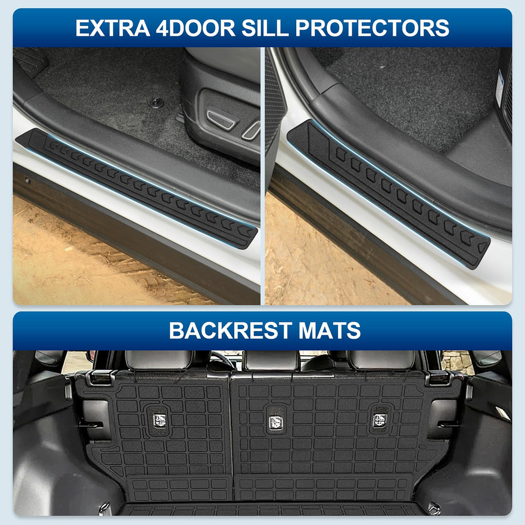 PELEUS Floor Mats for Toyota 4Runner 2003-2009 (4th Gen), All Weather Custom Fit Car Mats & Cargo Liner Set, Odorless TPE Heavy Duty Protection Accessories, Black (Only 5-Seat Models)