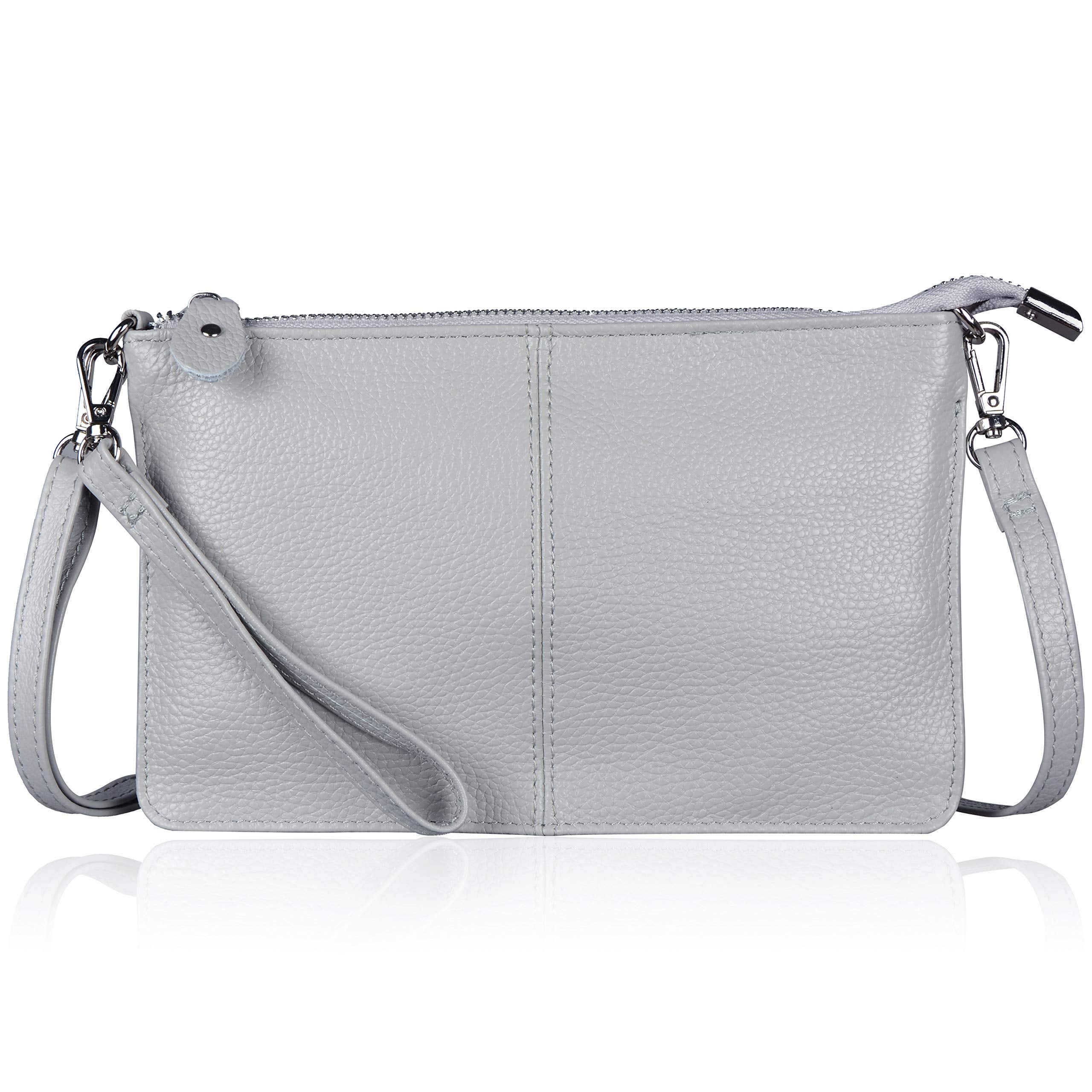 befen Genuine Leather Wristlet Clutch Wallet Purses Small Crossbody Bags for Women with RFID Blocking Card Slots