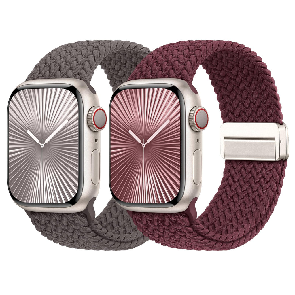 Braided Stretchy Bands with Magnetic Clasp Compatible for Apple Watch Band 38mm 40mm 41mm 42mm 44mm 45mm 46mm 49mm Women Men, Nylon Sport Solo Loop for iWatch Series 11 10 9 8 7 6 5 4 3 Ultra 3 2 1 SE