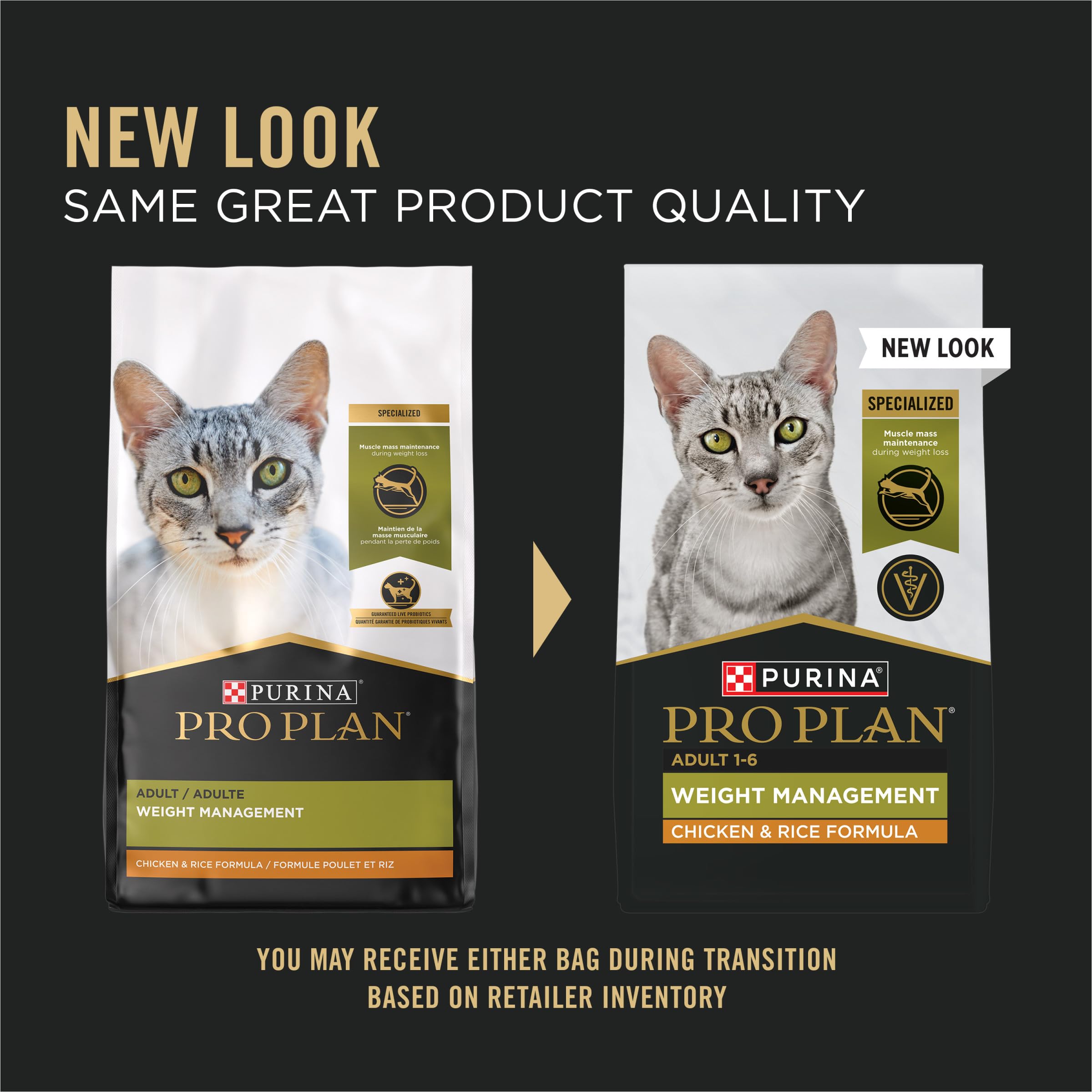 Purina Pro Plan Weight Control Dry Cat Food, Chicken and Rice Formula - 3.5 lb. Bag