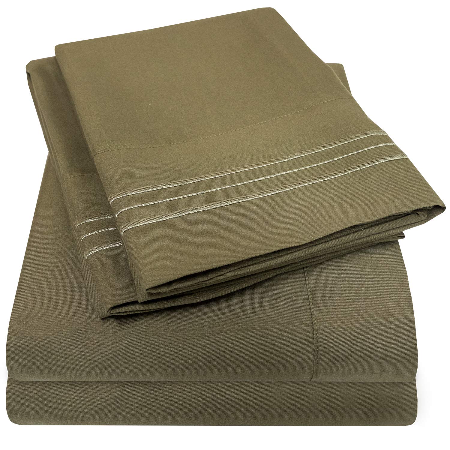 1500 Supreme Collection Extra Deep Pocket Sheets Set - Luxury Soft Bed Sheets, Wrinkle Free, Bedding, Over 40 Colors, 21 inch Extra Deep Pocket, Twin, Black