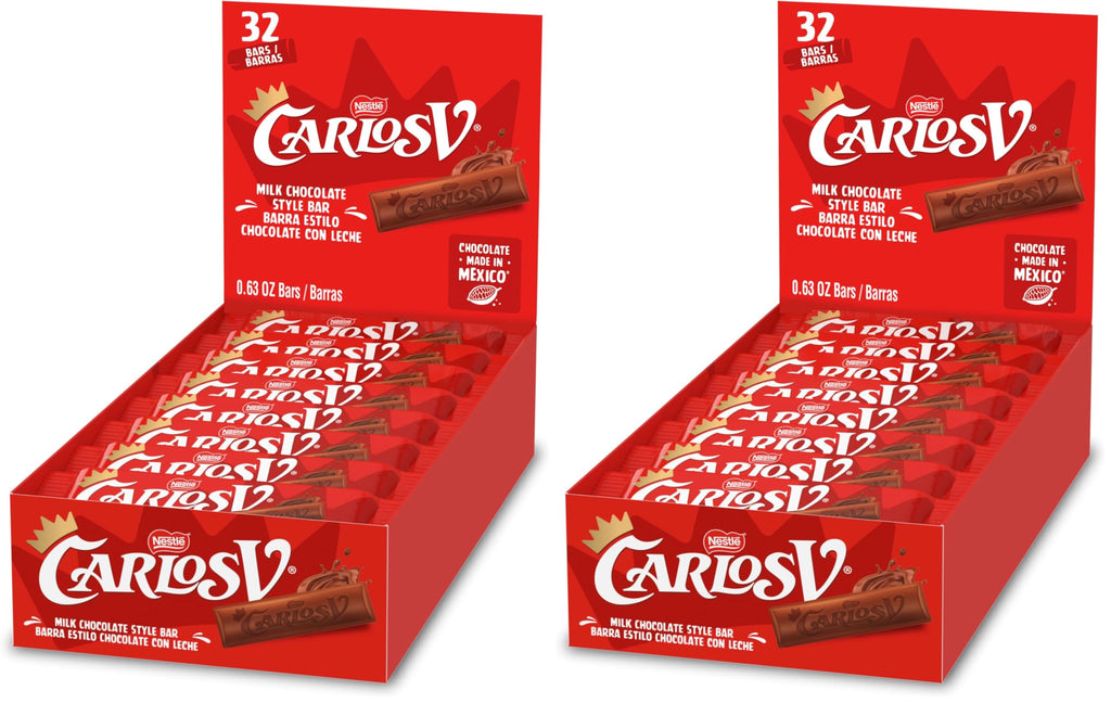 Carlos V Milk Chocolate Mexican Candy Bars 32 Count