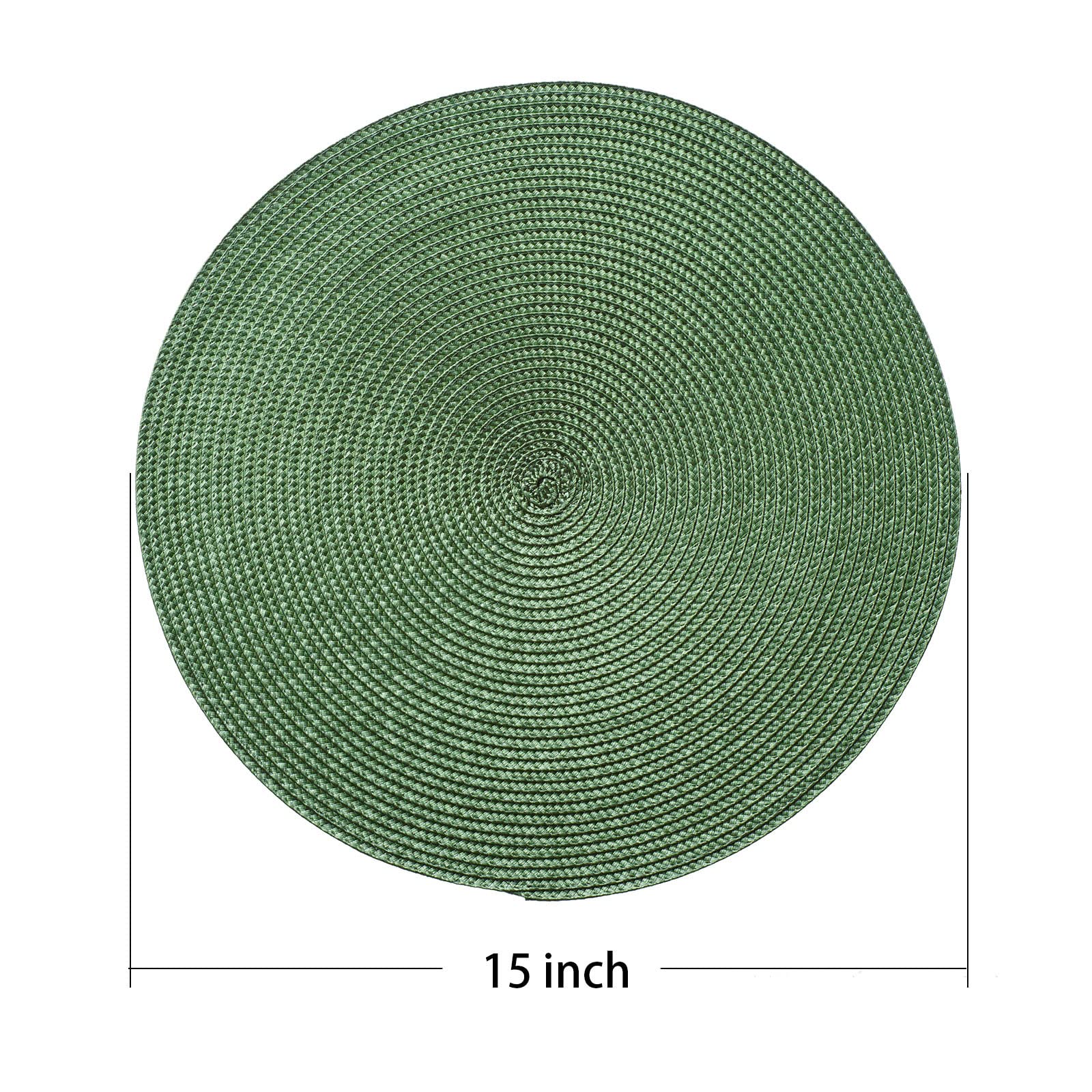 AHHFSMEI Round Placemats Set of 6 Heat Resistant Washable Non-Slip Woven Braided Table Mats for Dining Table Kitchen & Home Decor (Beige)