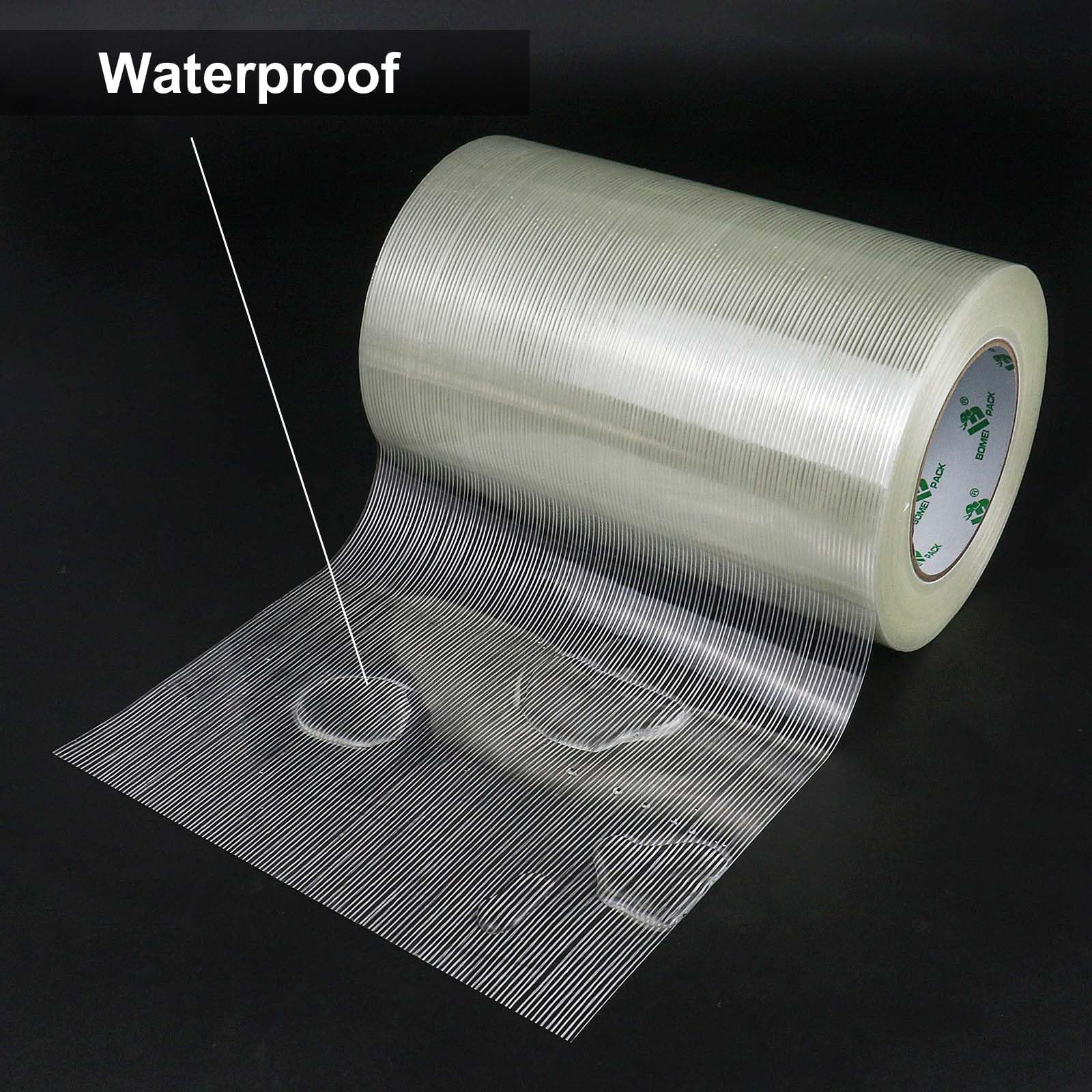 BOMEI PACK Wide Strapping Tape, 4Inch Heavy Duty Reinforced Packing Tape, Fiberglass Filament 60yds 5.5Mil