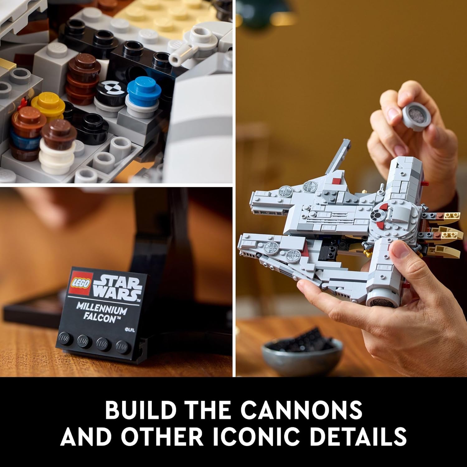 LEGO Star Wars Millennium Falcon 25th Anniversary Collectible - DIY Building Set for Adults, Men & Women, Ages 18+ - A New Hope Model with Display Stand - Star Wars Gift - 75375