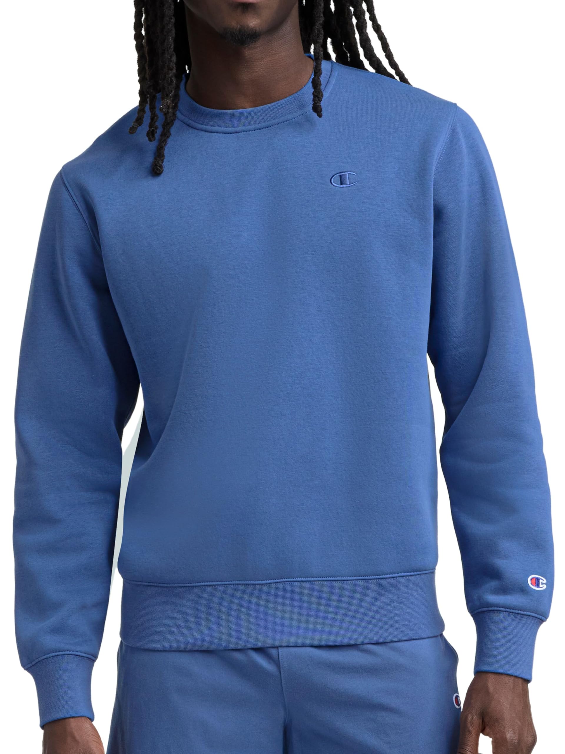 Champion Men's Men's Crewneck Fleece Sweatshirt, Standard Fit, Midweight, C Logo, Available in Regular and Big & Tall