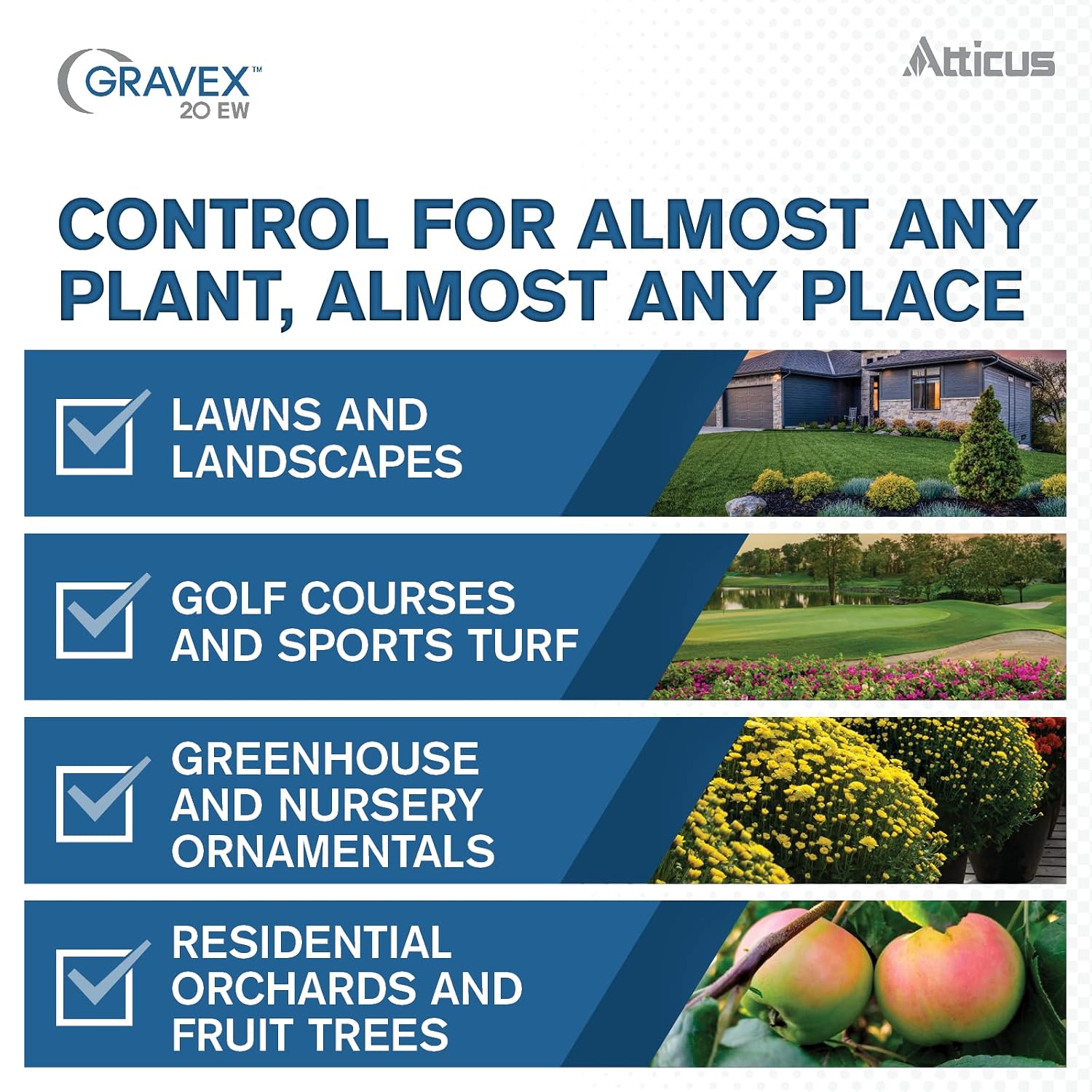 Atticus Gravex 20EW Fungicide (16 oz) - Myclobutanil 19.7% - Systemic Fungus Control for Lawns, Landscapes, & Greenhouses - Brown Patch, Anthracnose, Powdery Mildew, Scab, Rust, Red Thread, Black Spot