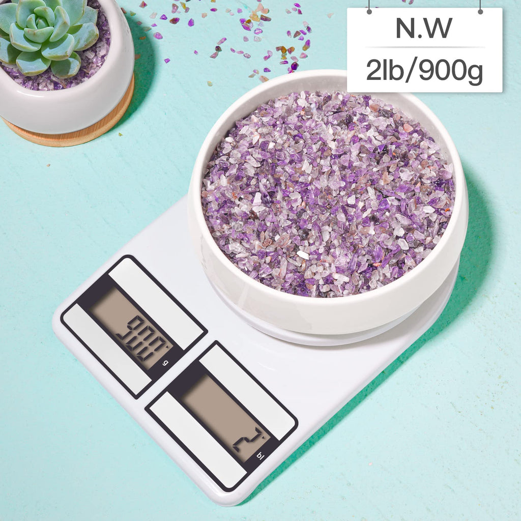 T4U Crystal Chips Stone Crushed Quartz Glass 0.5LB - Fluorite Tumbled Gravel Small Decorative Pebbles Bulk, Mini Polished Rocks Pieces for Crafts, Vases Filler, Succulent Plants, Aquarium Gravel Rocks