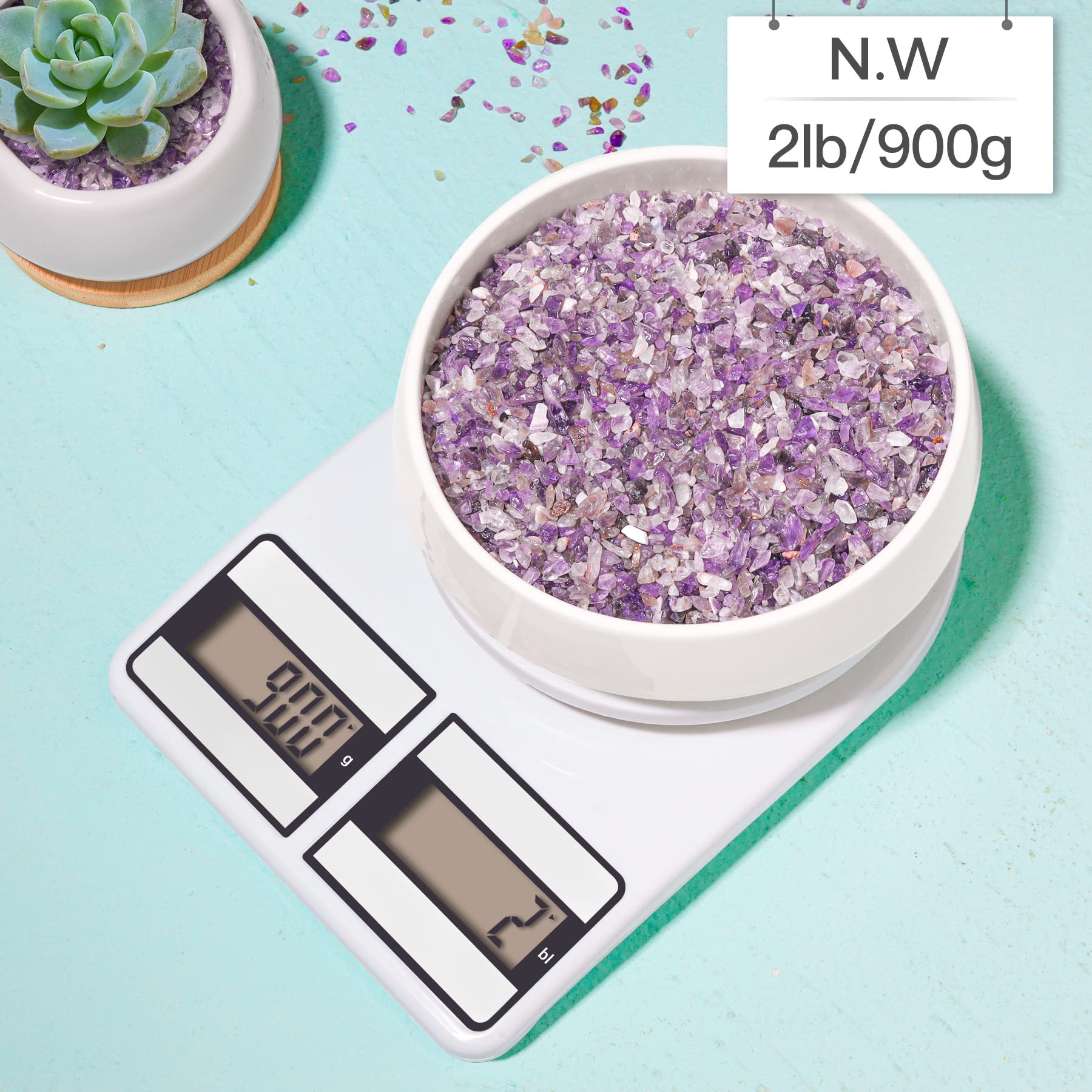 T4U Crystal Chips Stone Crushed Quartz Glass 0.5LB - Fluorite Tumbled Gravel Small Decorative Pebbles Bulk, Mini Polished Rocks Pieces for Crafts, Vases Filler, Succulent Plants, Aquarium Gravel Rocks